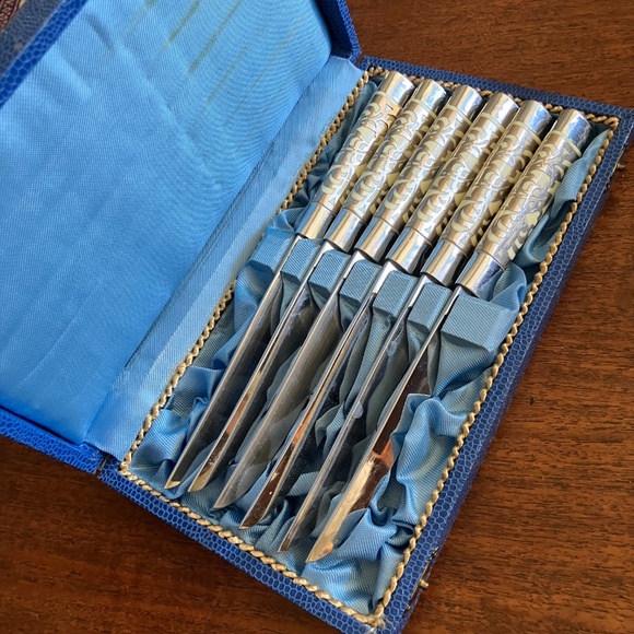 VINTAGE SOLINGEN GERMANY HAND FORGED STEAK KNIVES SET OF SIX - Picture 3 of 5